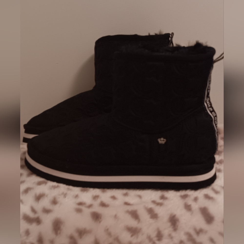 Women's Black Juicy Couture Quilted Ankle Boots Size 8.5 New With Tags